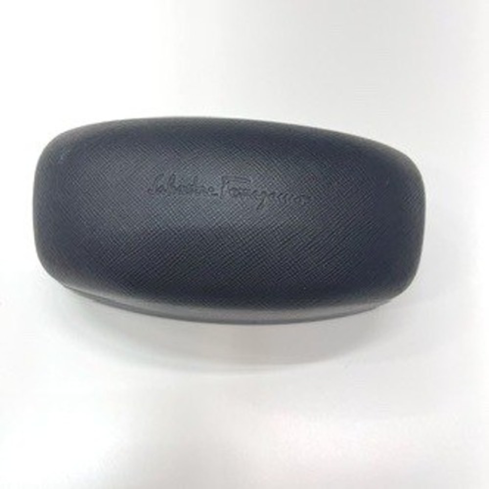 Salvatore Ferragamo Black Saffiano Leather Hard Sunglasses Eyeglasses Case